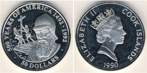 50 Dollar Cook Islands (1965 - ) 銀 