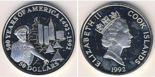 50 Dollar Cook Islands (1965 - ) 銀 
