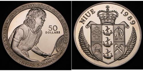 50 Dollar 紐埃 (1974 - ) 銀 