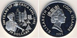 50 Dollaro Cook Islands (1965 - ) Argento 