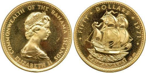 50 Dólar Bahamas (1973 - ) Oro Isabel II (1926-2022)