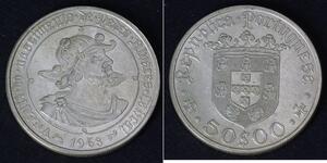 50 Escudo Second Portuguese Republic (1933 - 1974) Silver 