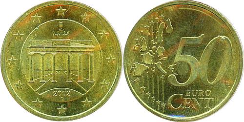 50 Eurocent Federal Republic of Germany (1990 - ) Brass 