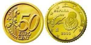 50 Eurocent Kingdom of Spain (1976 - ) Tin/Aluminium/Copper/Zinc 