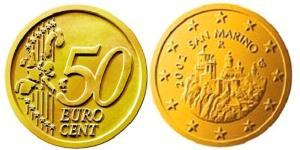 50 Eurocent San Marino (301 - ) Tin/Rame/Alluminio/Zinco 