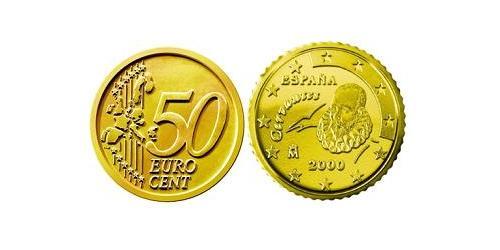 50 Eurocent 西班牙 Tin/铝/銅/Zinc 