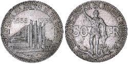 50 Franc Belgique Argent 