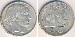 50 Franc Belgique Argent 