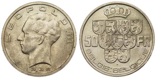 50 Franc Belgique Argent 