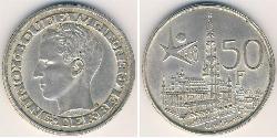 50 Franc Belgio Argento 