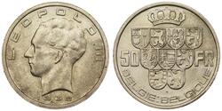 50 Franc Belgio Argento 