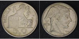 50 Franc Belgio Argento 