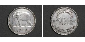 50 Franc Congo Belga (1908 - 1960) Argento 