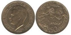 50 Franc Mónaco (1297 - ) Bronce/Aluminio 