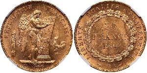 50 Franc Dritte Französische Republik (1870-1940)  Gold 