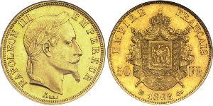 50 Franc Second French Empire (1852-1870) Gold Napoleon III (1808-1873)