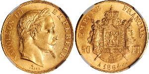 50 Franc Second French Empire (1852-1870) Gold Napoleon III (1808-1873)