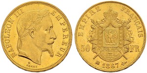 50 Franc Zweites Kaiserreich (1852-1870) Gold Napoleon III (1808-1873)