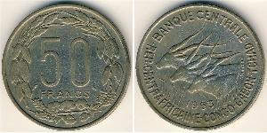50 Franc República Centroafricana Níquel/Cobre 