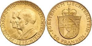50 Franc Liechtenstein (1719 - ) Or Franz Joseph II, Prince of Liechtenstein (1938 - 1989) 