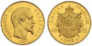 50 Franc Secondo Impero francese (1852-1870) Oro Napoleone III (1808-1873)