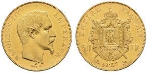 50 Franc Segundo Imperio francés (1852-1870) Oro Napoleon III (1808-1873)