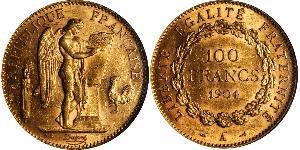 50 Franc Tercera República Francesa (1870-1940)  Oro 