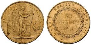 50 Franc Tercera República Francesa (1870-1940)  Oro 