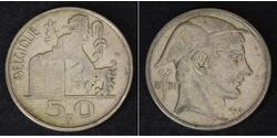 50 Franc Bélgica Plata 