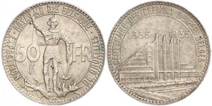 50 Franc Bélgica Plata 