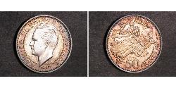 50 Franc Mónaco (1297 - ) Plata Raniero III de Mónaco