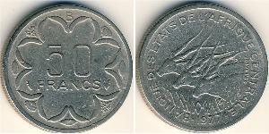 50 Franc Repubblica Centrafricana Rame/Nichel 