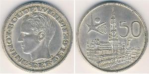 50 Franc Belgien Silber 