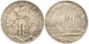50 Franc Belgien Silber 