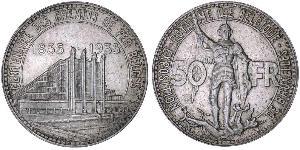 50 Franc Belgien Silber 