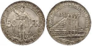 50 Franc Belgien Silber 