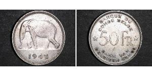 50 Franc Geschichte der Demokratischen Republik Kongo (1908 - 1960) Silber 