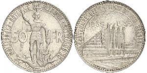 50 Franc Belgium Silver 