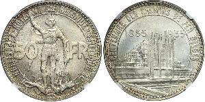 50 Franc Belgium Silver 