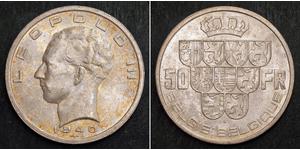 50 Franc Belgium Silver 