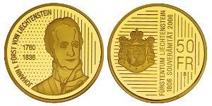 50 Franc 列支敦斯登 (1719 - ) 金 