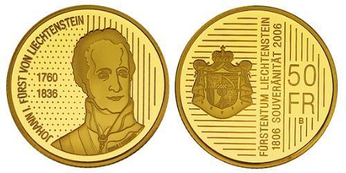 50 Franc 列支敦斯登 (1719 - ) 金 