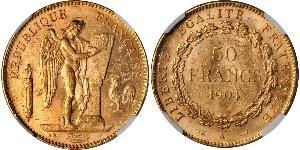 50 Franc 法兰西第三共和国 (1870 - 1940) 金 