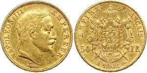 50 Franc 法蘭西第二帝國 (1852 - 1870) 金 拿破仑三世