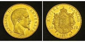 50 Franc 法蘭西第二帝國 (1852 - 1870) 金 拿破仑三世