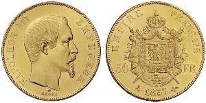 50 Franc 法蘭西第二帝國 (1852 - 1870) 金 拿破仑三世