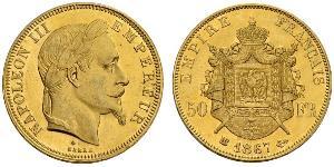 50 Franc 法蘭西第二帝國 (1852 - 1870) 金 拿破仑三世