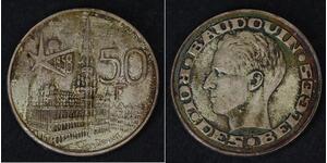 50 Franc 比利时 銀 