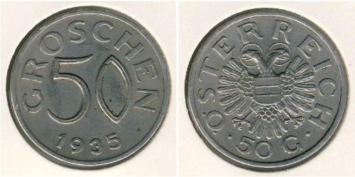 50 Grosh Federal State of Austria (1934-1938) Rame/Nichel 