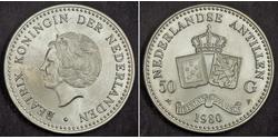 50 Gulden Antillas Neerlandesas (1954 – 2010) Plata Beatriz de los Países Bajos